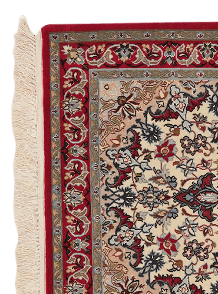 Isfahan — Hand-knotted, 73x111 cm, Beige, 90% Schurwolle, 10% Seide | View 3