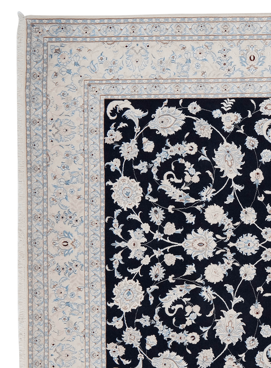 Nain 9La — Hand-knotted, 207x306 cm, Blue, 100% Virgin Wool | View 3