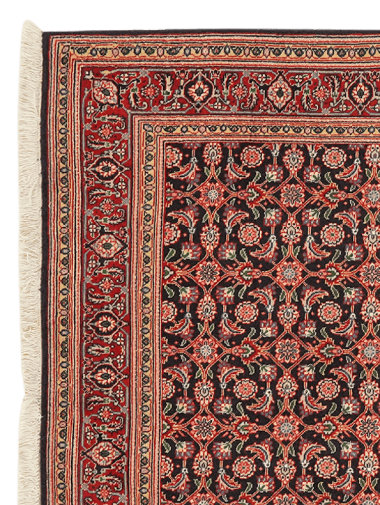 Tabriz 50 Raj — Hand-knotted, 105x142 cm, Black, 95% Schurwolle, 5% Seide | View 3