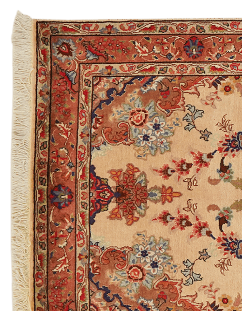 Tabriz 50 Raj — Hand-knotted, 82x199 cm, Beige, 100% Virgin Wool | View 3