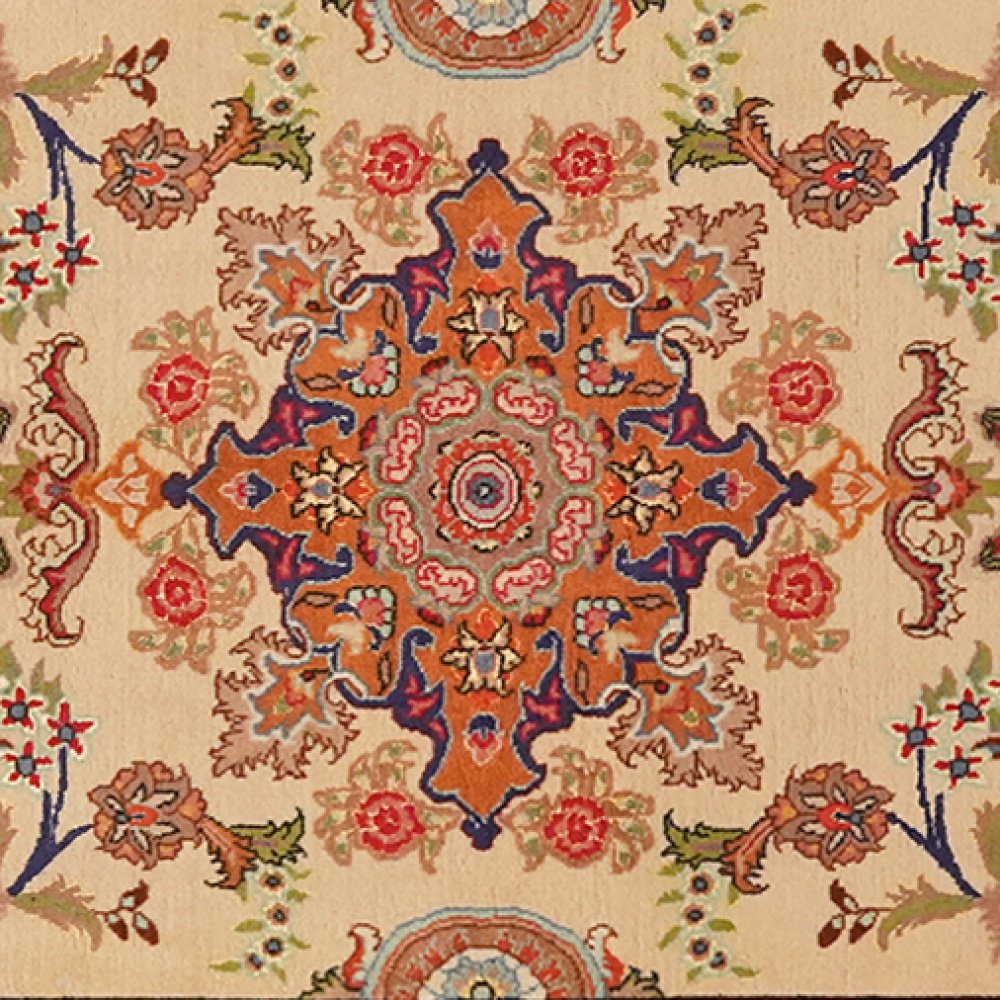 Tabriz 50 Raj — Hand-knotted, 82x199 cm, Beige, 100% Virgin Wool | View 4