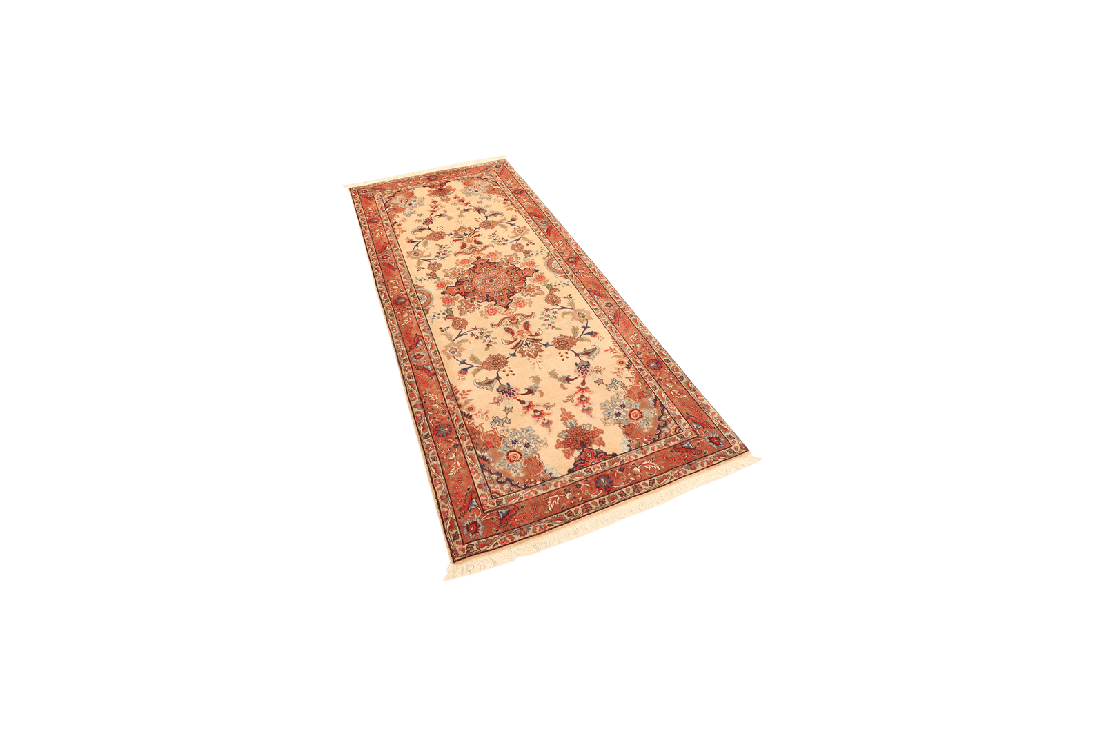 Tabriz 50 Raj — Hand-knotted, 82x199 cm, Beige, 100% Virgin Wool | View 5