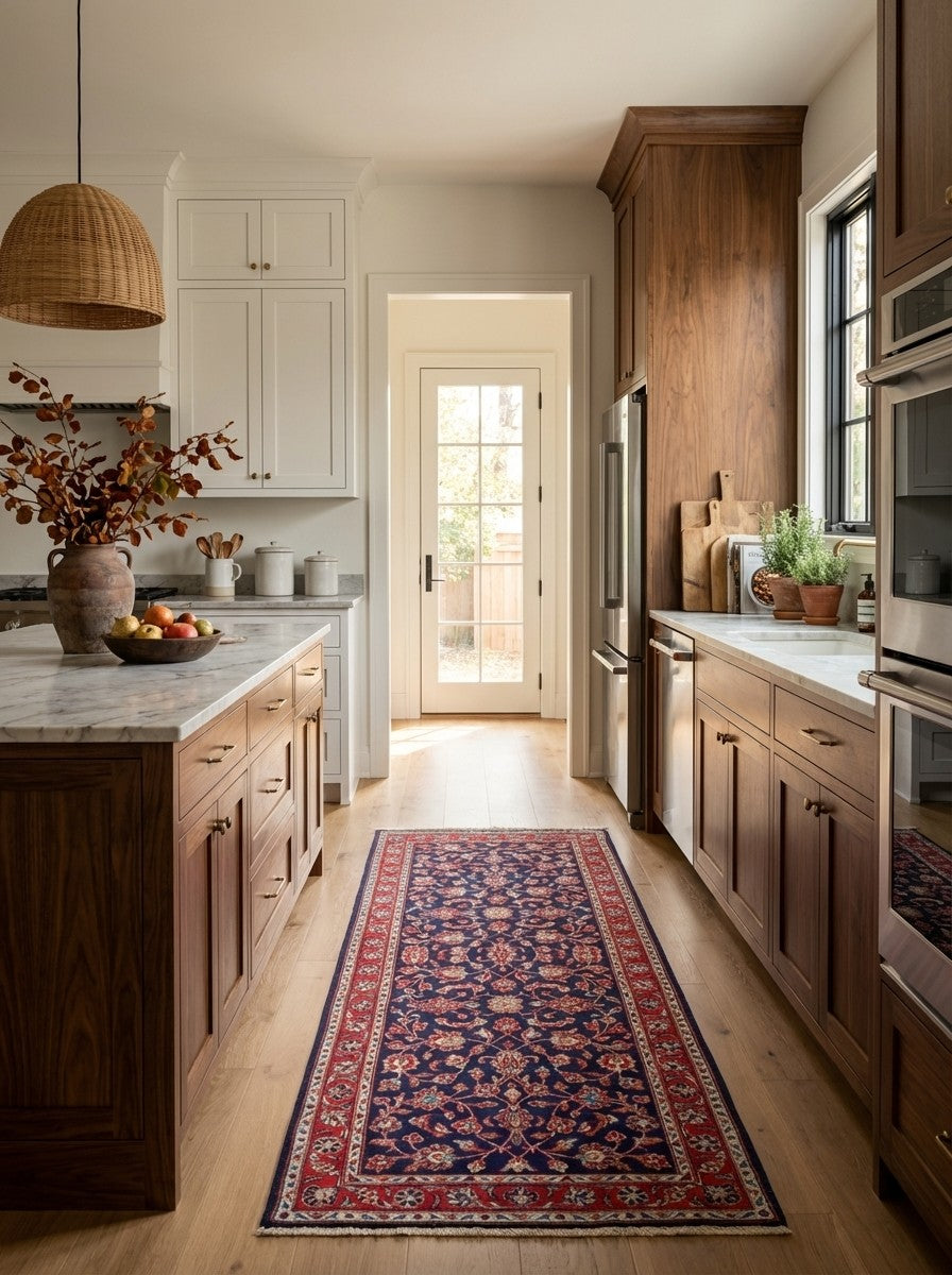 Ardakan — Hand-knotted, 77x184 cm, Blue, 100% Virgin Wool | Back view