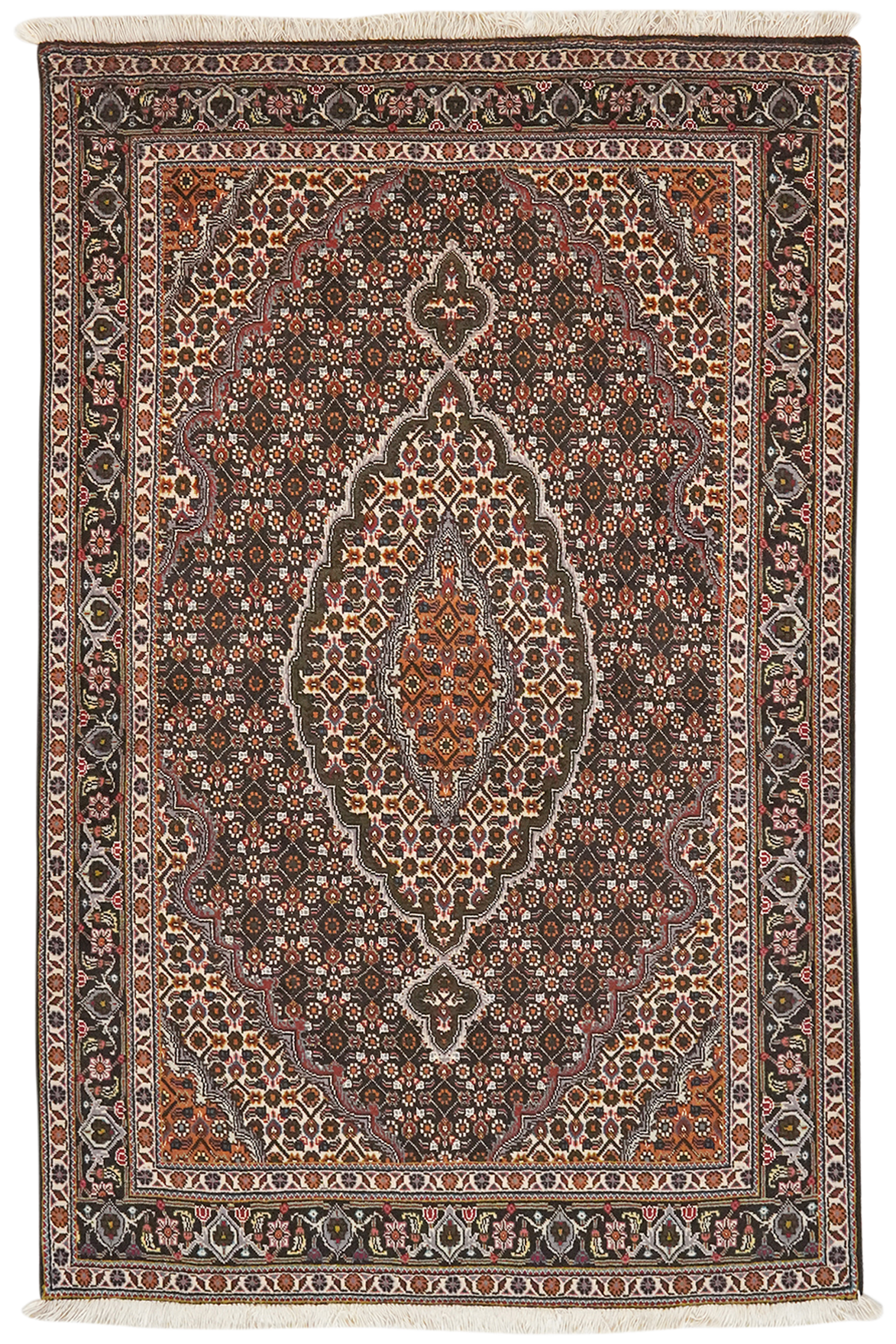 Tabriz 40 Raj — Handgefertigt, 157x103 cm, Schwarz, 100% Virgin Wool | Main view