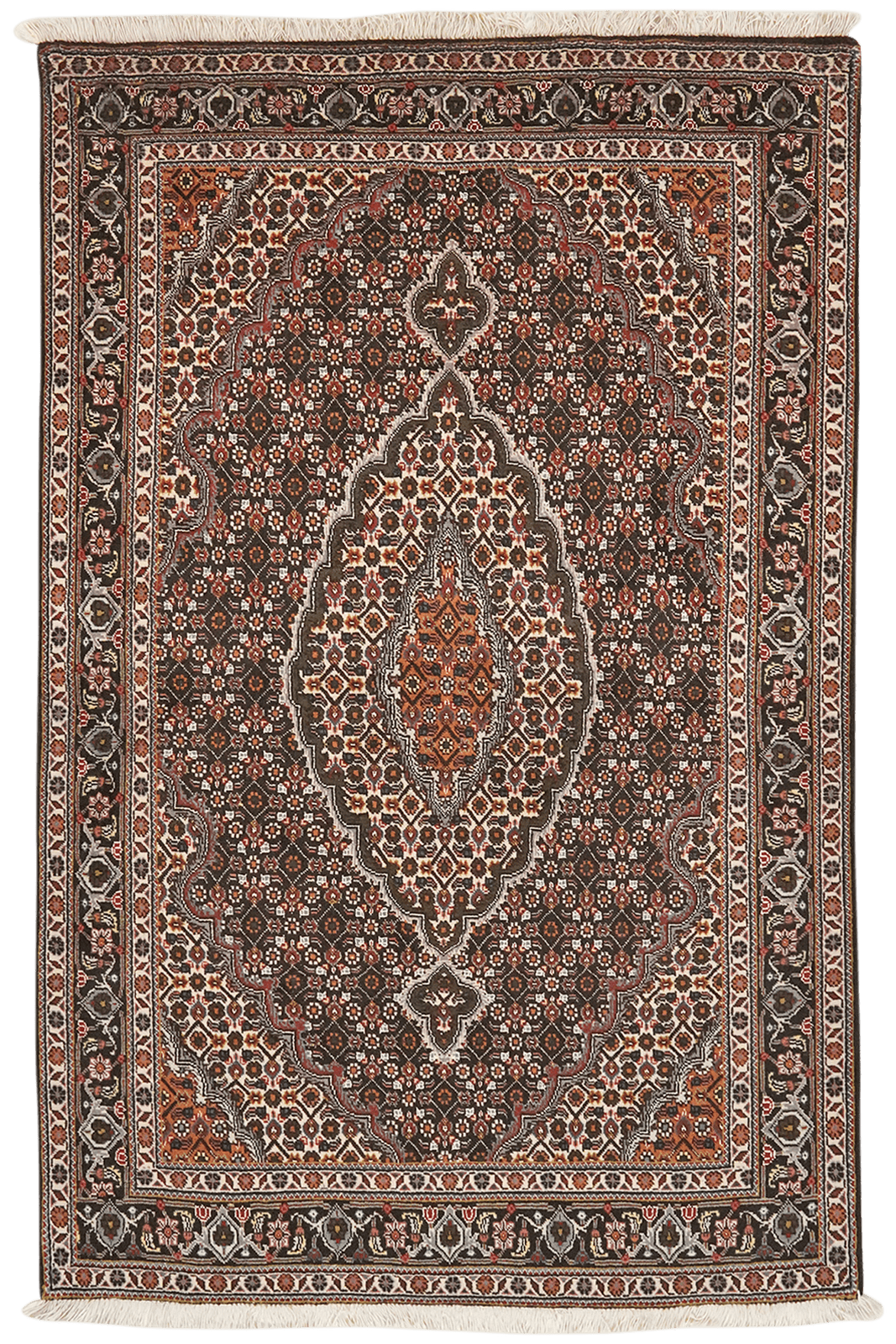 Tabriz 40 Raj — Hand-knotted, 103x157 cm, Black, 100% Virgin Wool | Main view