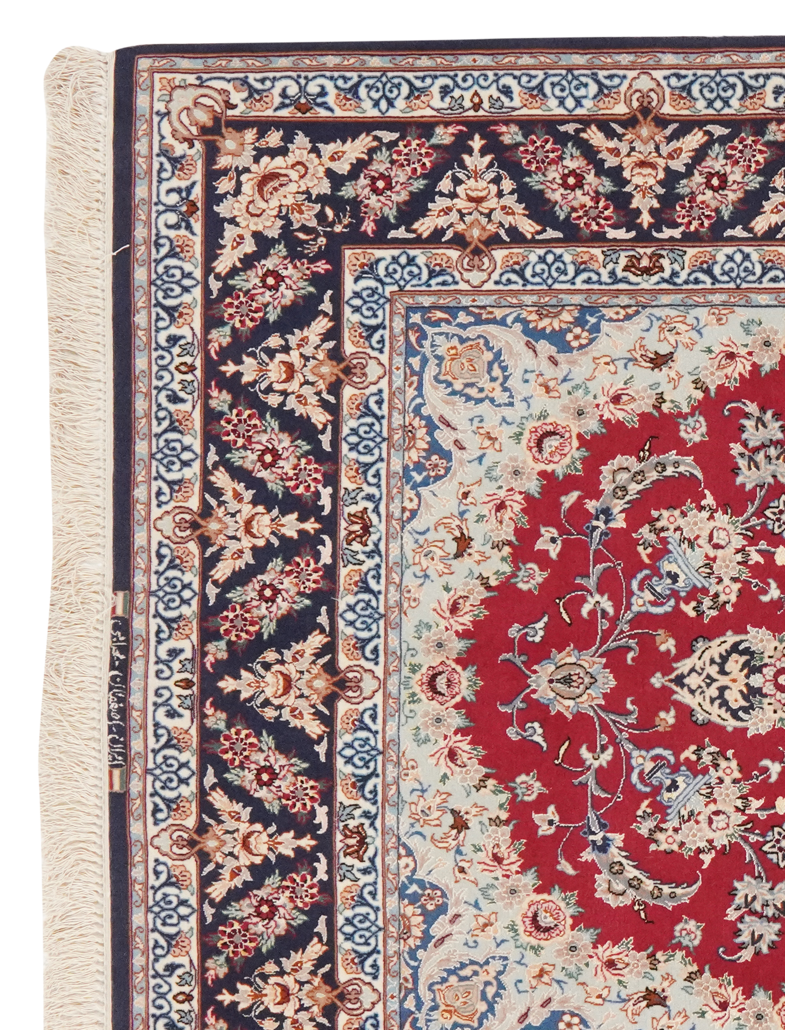 Isfahan — Handgefertigt, 204x128 cm, Blau, 95% Schurwolle, 5% Seide | View 4