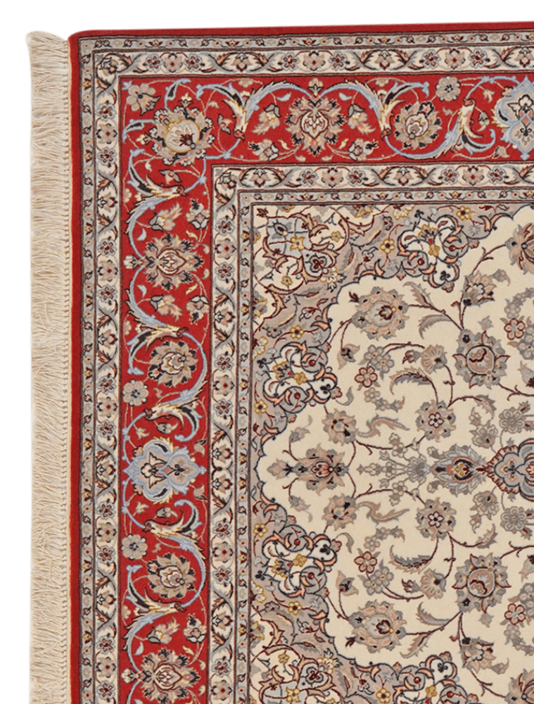 Isfahan — Hand-knotted, 132x202 cm, Beige, 100% Virgin Wool | View 3