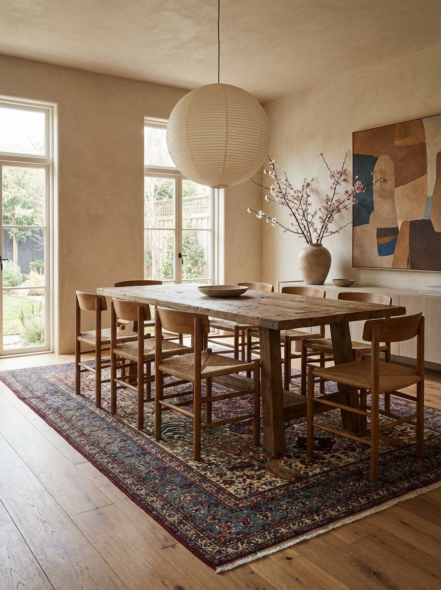 Teheran — Handgefertigt, 468x308 cm, Blau, 100% Virgin Wool | Detail view