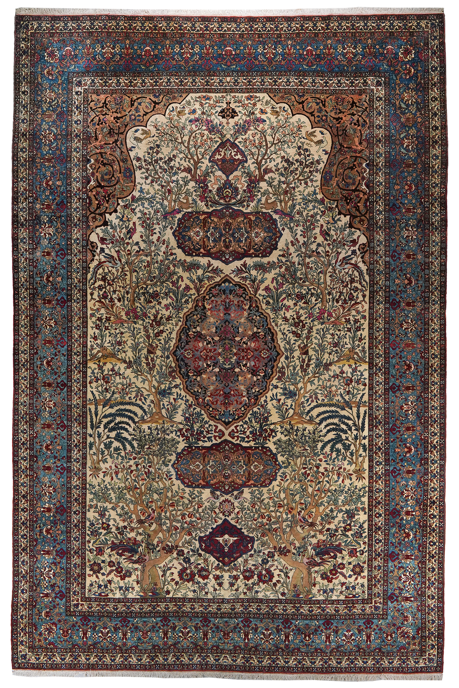 Teheran — Handgefertigt, 468x308 cm, Blau, 100% Virgin Wool | Main view