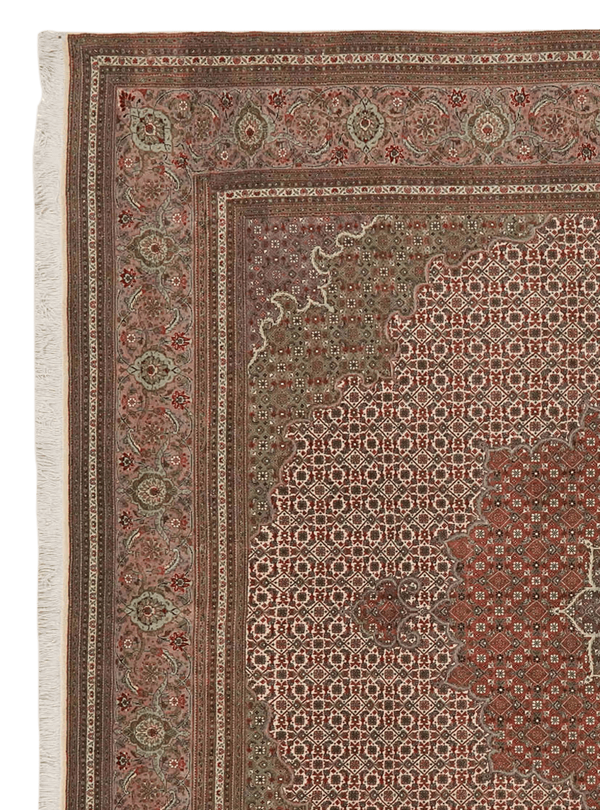 Tabriz 50 Raj — Hand-knotted, 244x248 cm, Brown, 100% Virgin Wool | View 3
