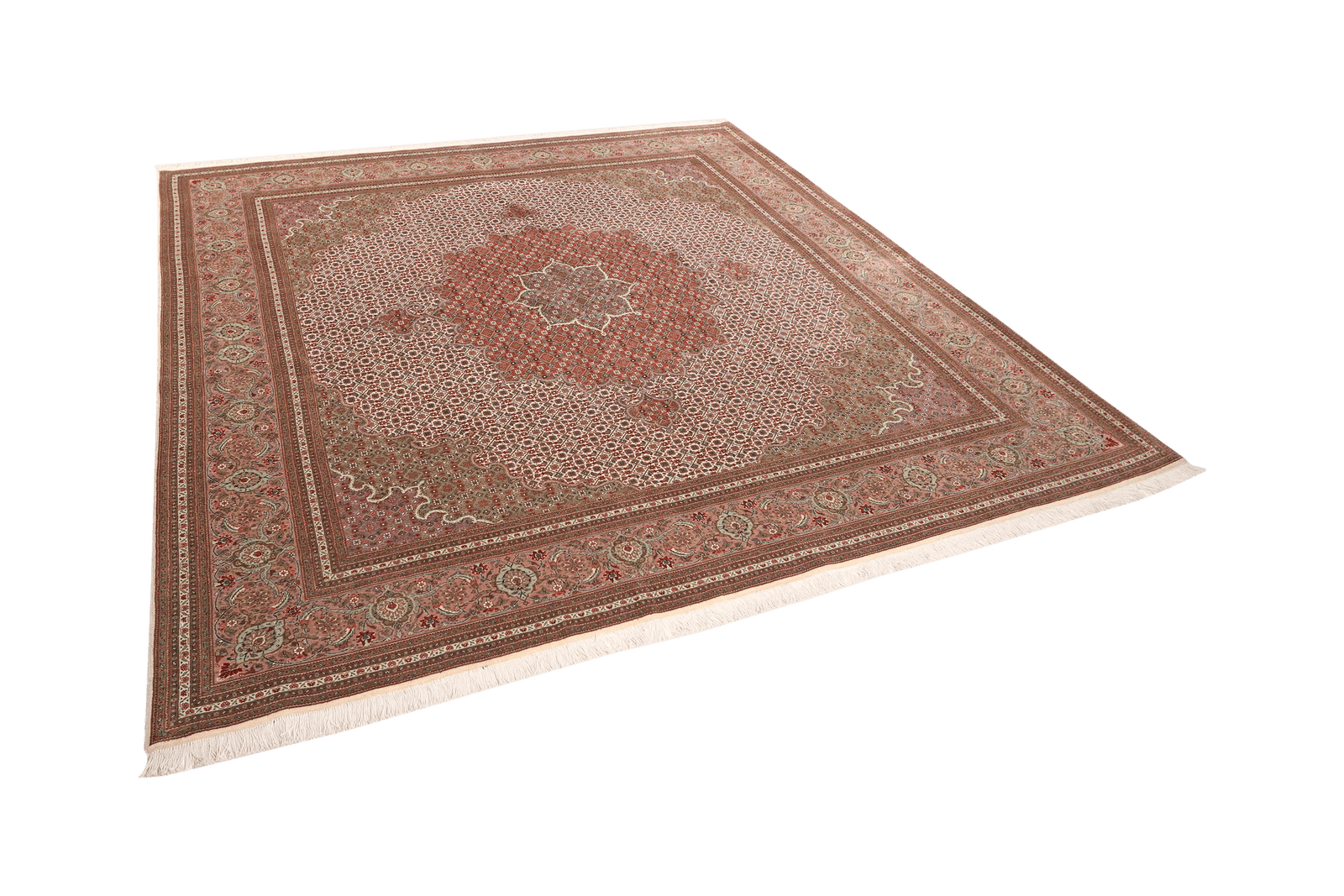Tabriz 50 Raj — Hand-knotted, 244x248 cm, Brown, 100% Virgin Wool | View 5
