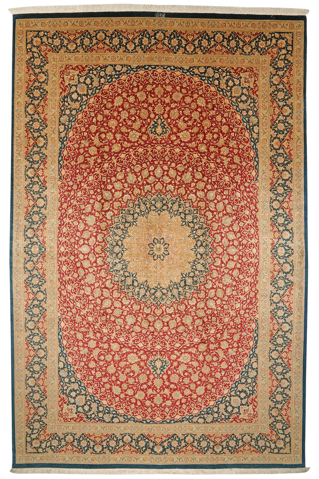 Ghoum Seide — Hand-knotted, 203x305 cm, Red, 100% Silk | Main view