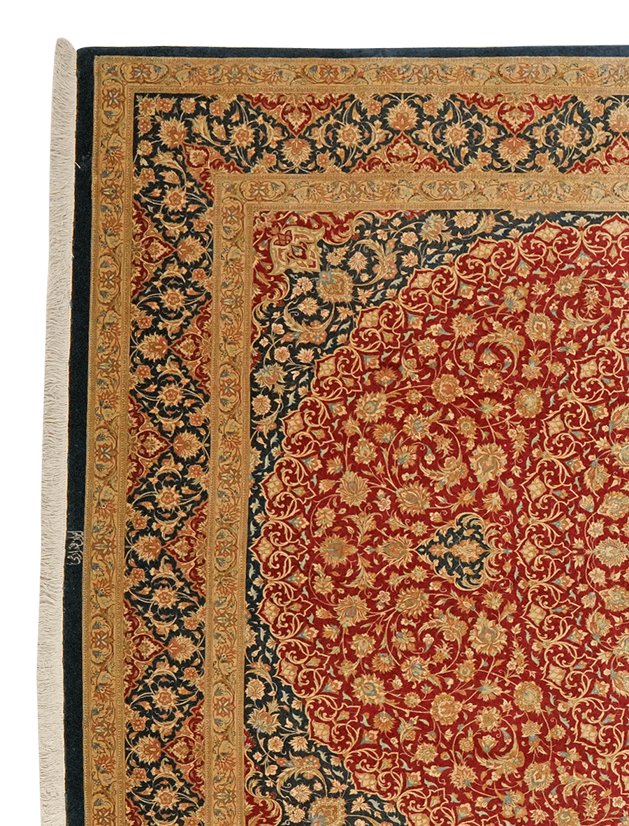 Ghoum Seide — Hand-knotted, 203x305 cm, Red, 100% Silk | View 3
