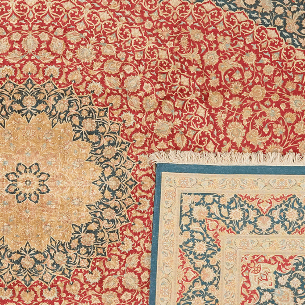 Ghoum Seide — Hand-knotted, 203x305 cm, Red, 100% Silk | View 6