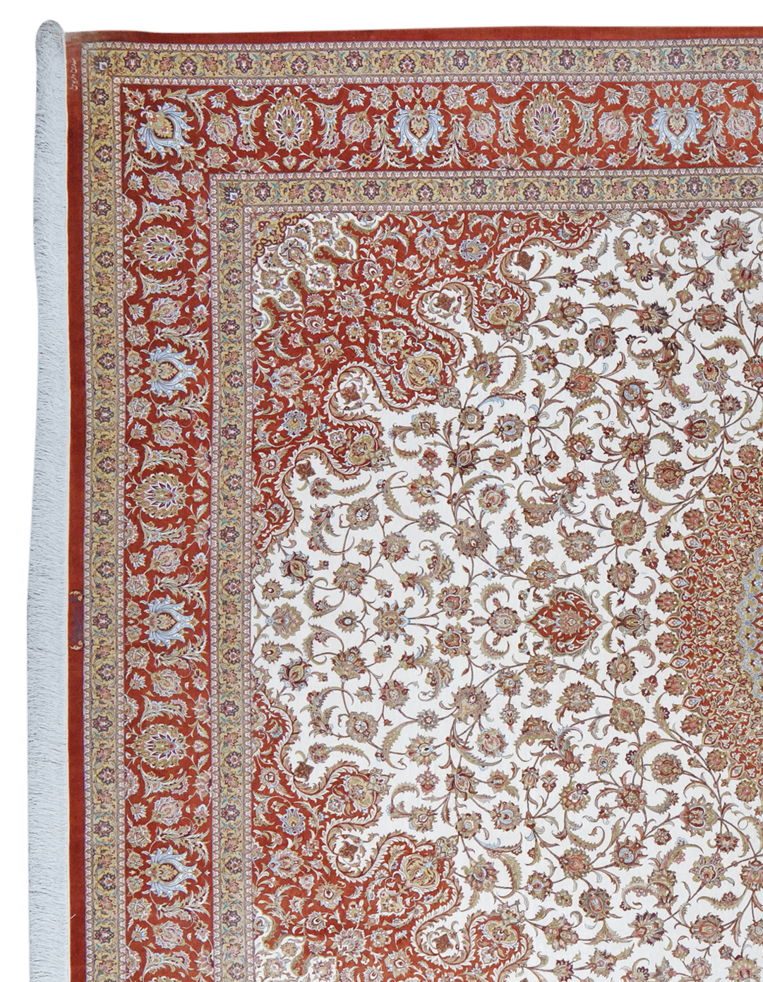 Ghoum Seide — Hand-knotted, 305x400 cm, Beige, 100% Silk | View 3
