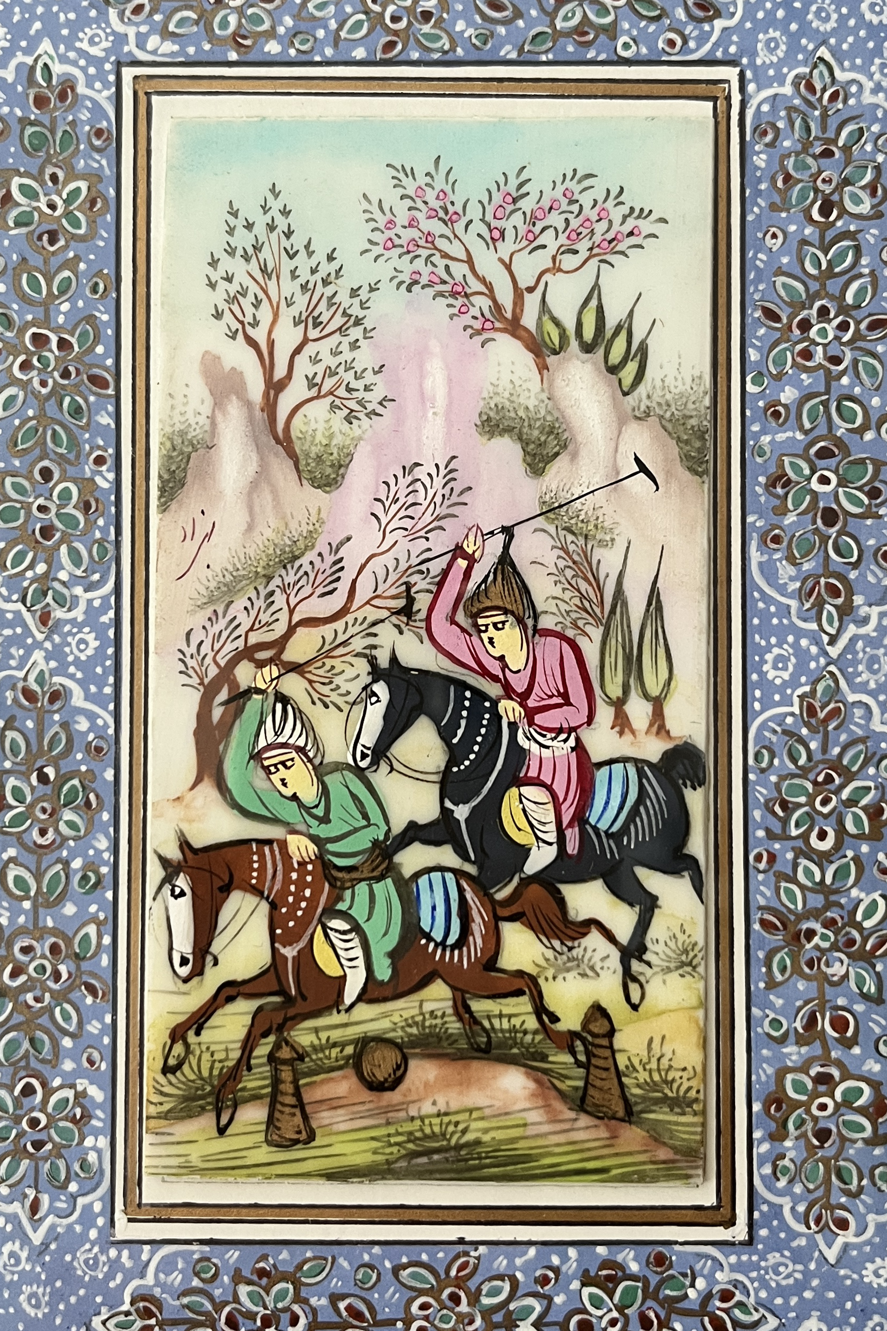 Handgezeichnete Miniatur im Khatam-Rahmen