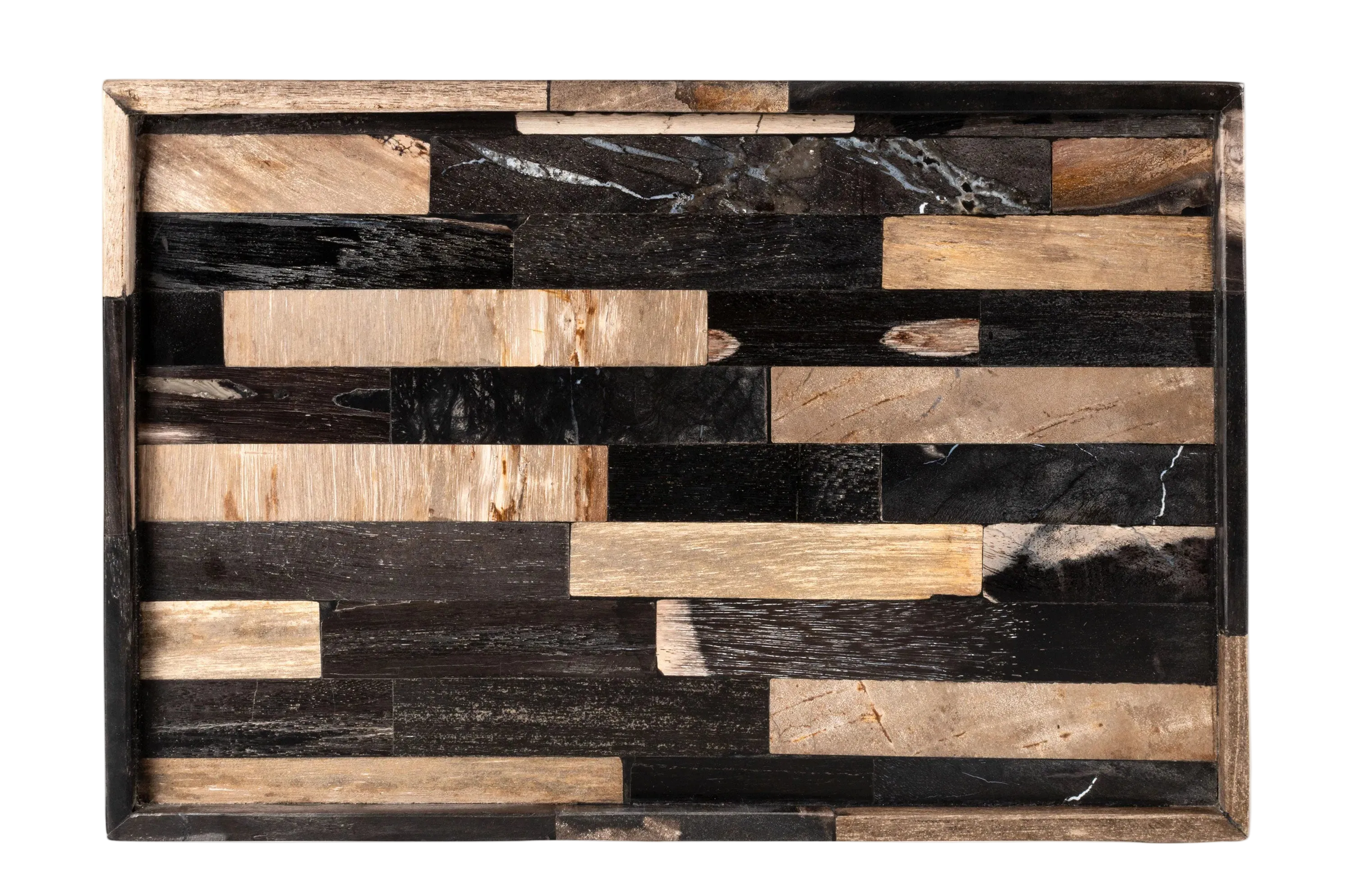 Petrified Wood Tray M — Handmade , 30x20 cm | Back view