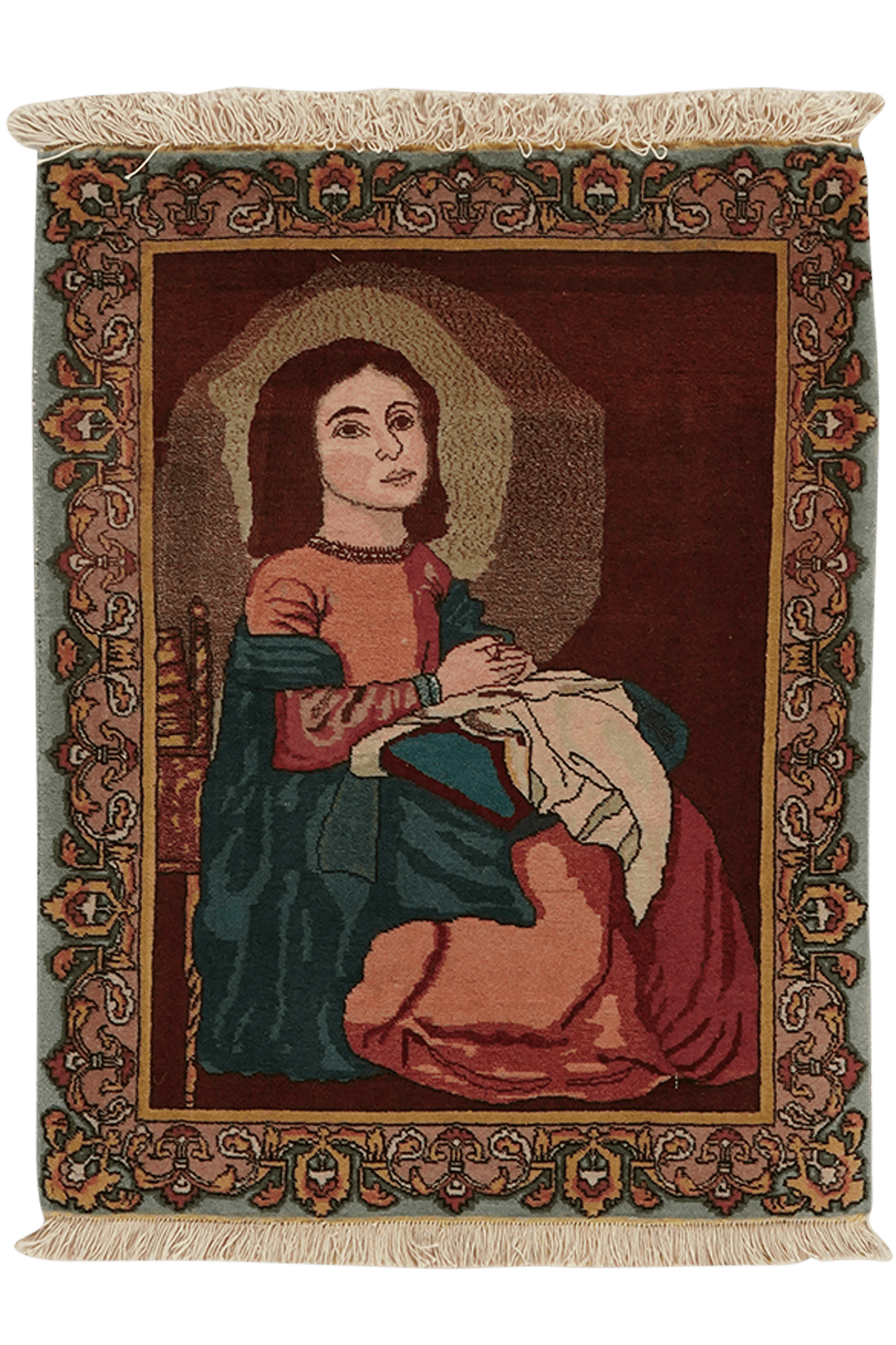 Tabriz Graphic — Hand-knotted, 60x70 cm, Brown, 100% Virgin Wool | Main view