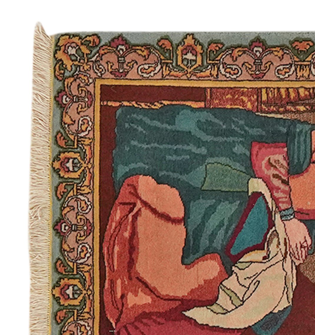 Tabriz Graphic — Hand-knotted, 60x70 cm, Brown, 100% Virgin Wool | View 3