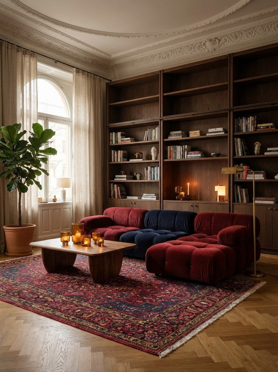 Bakhtiar — Hand-knotted, 146x220 cm, Red, 100% Virgin Wool | Back view