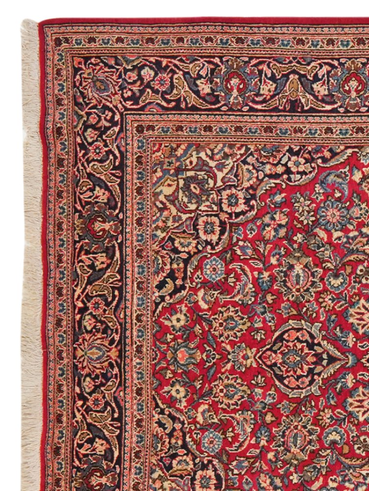Kashan — Hand-knotted, 140x218 cm, Red, 100% Virgin Wool | View 3