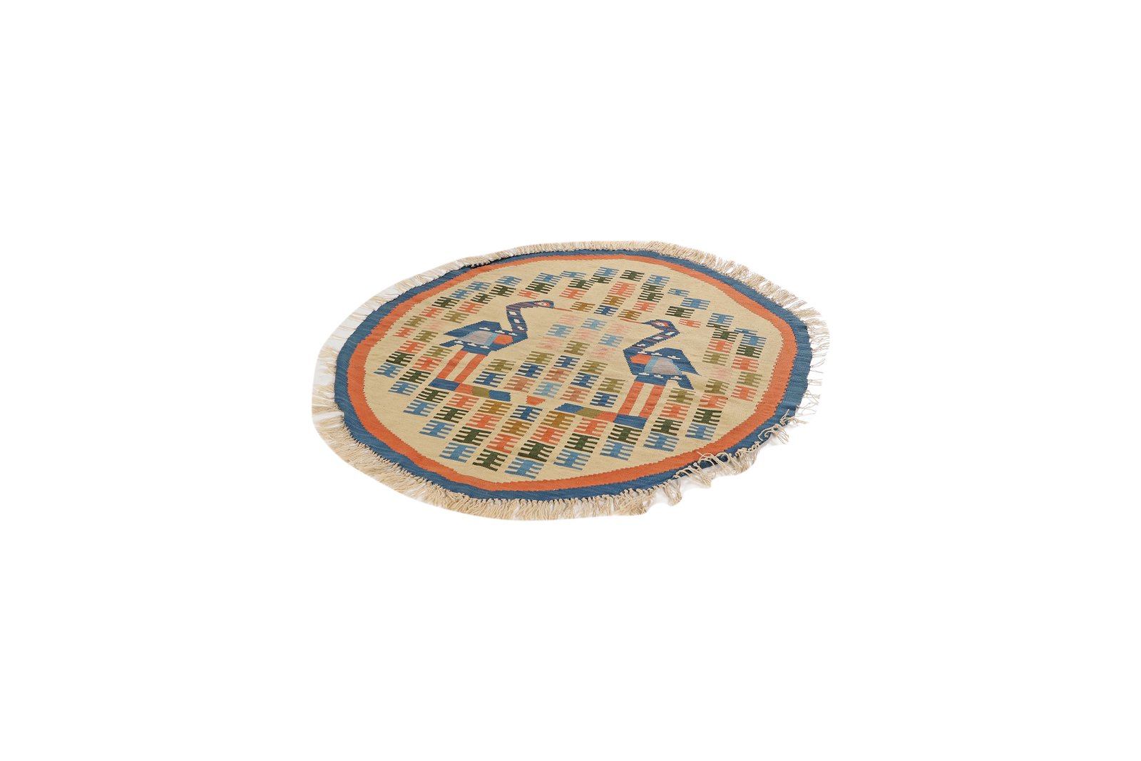 Kelim — Handmade, 110x120 cm, Beige, 100% Virgin Wool | View 5