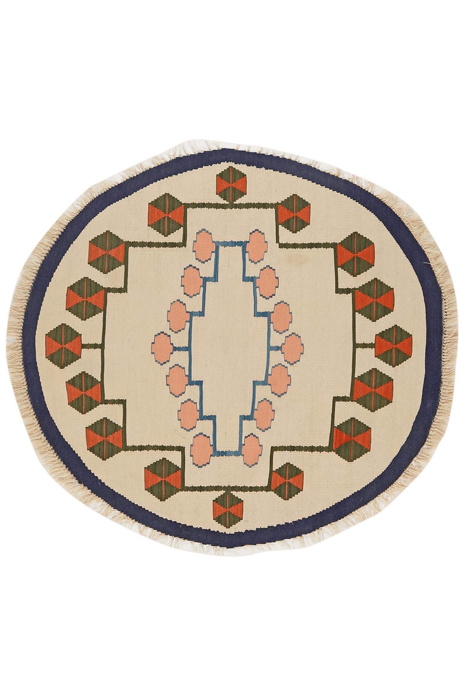 Kelim — Handmade, 110x120 cm, Beige, 100% Virgin Wool | Main view