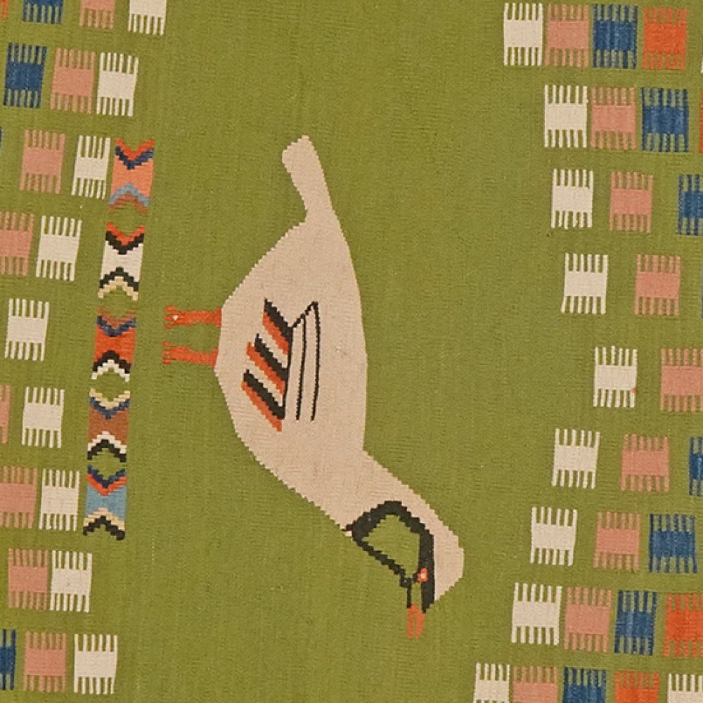 Kelim — Handmade, 120x120 cm, Green, 100% Virgin Wool | View 4