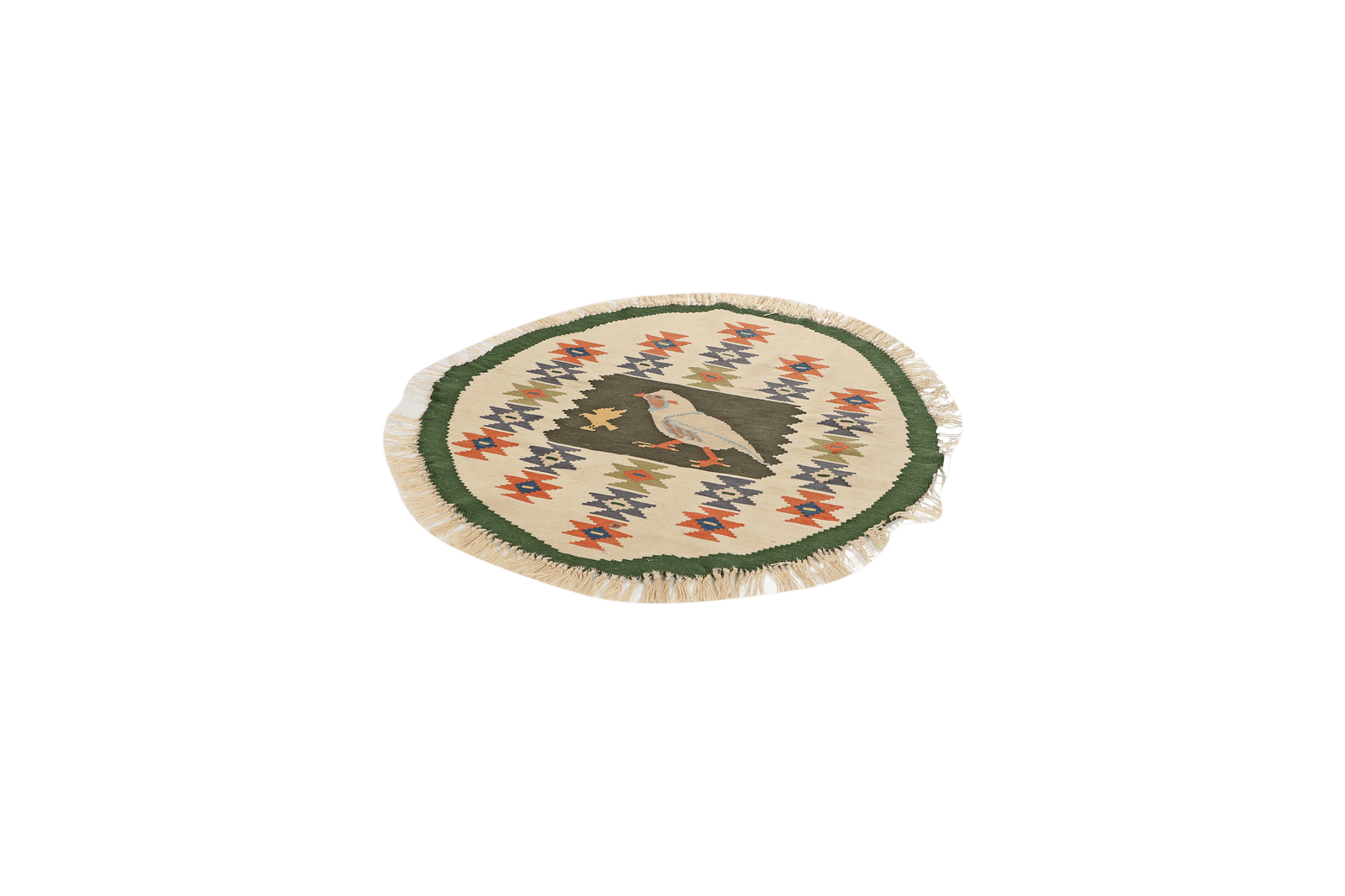 Kelim — Handmade, 110x120 cm, Beige, 100% Virgin Wool | View 5