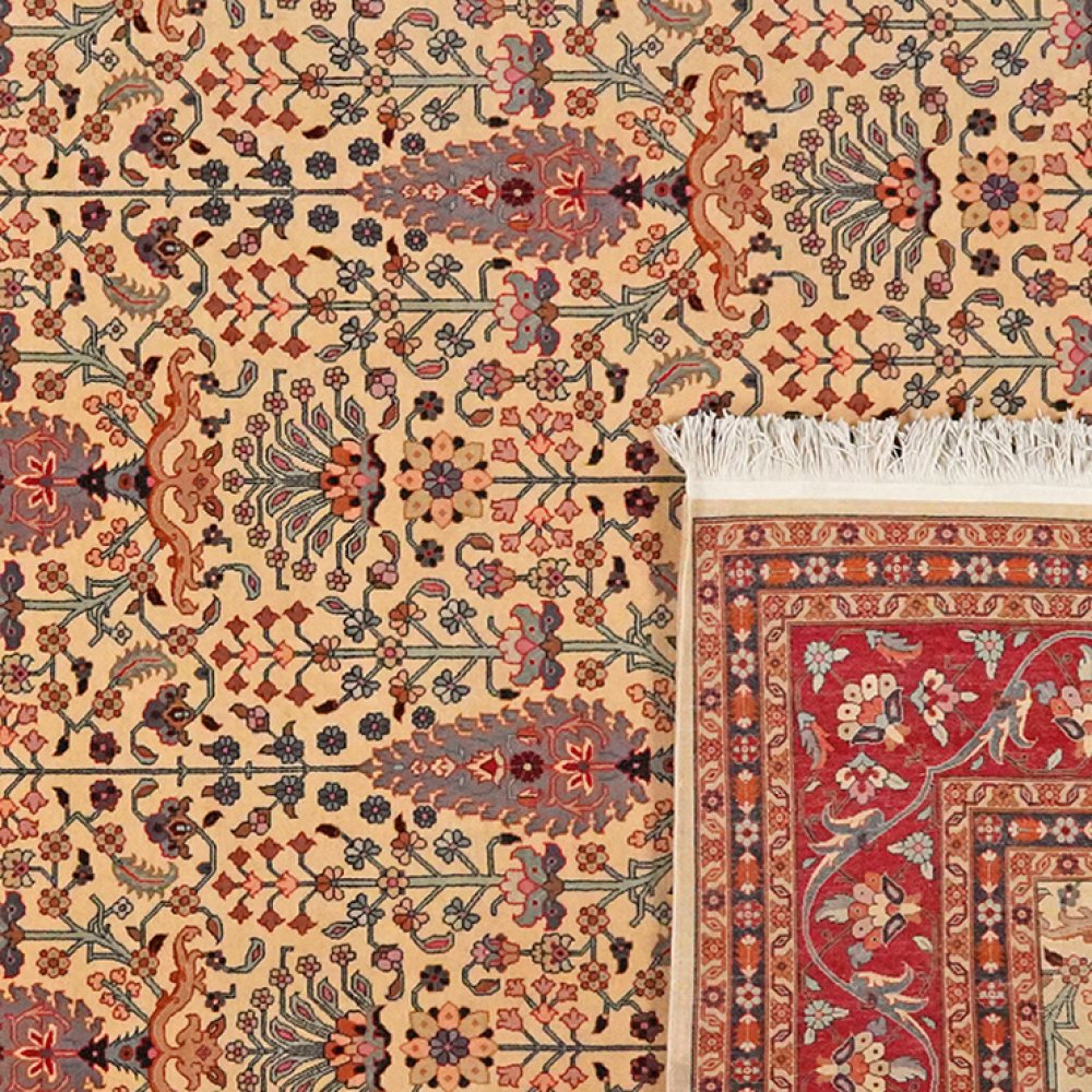 Tabriz 50 Raj — Hand-knotted, 199x292 cm, Beige, 100% Virgin Wool | View 6