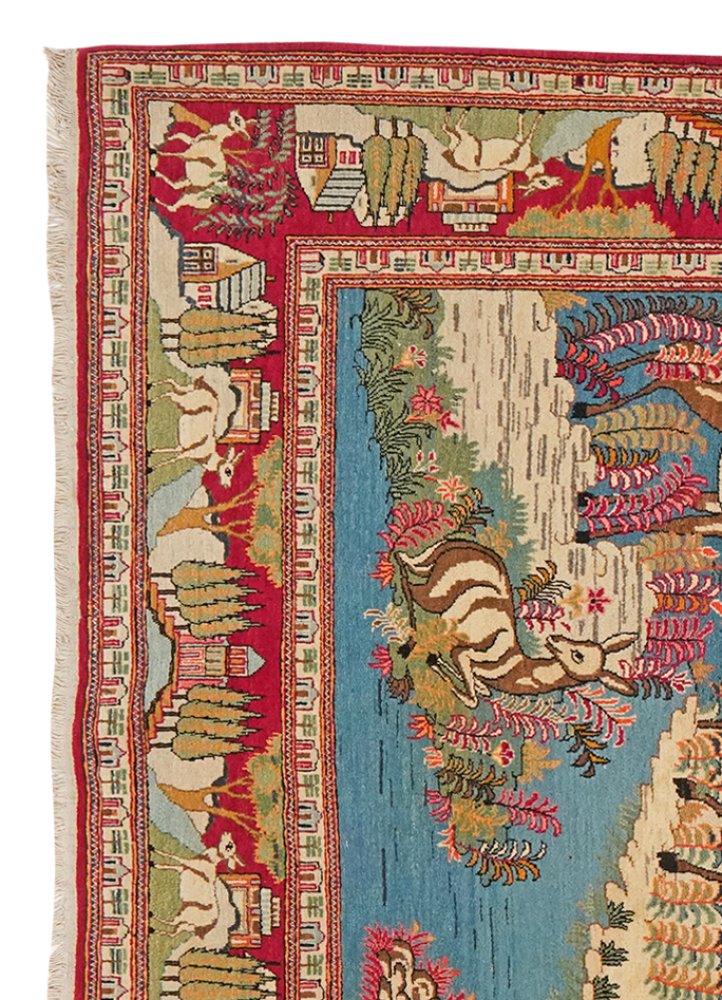 Kashan — Hand-knotted, 135x210 cm, Blue, 100% Virgin Wool | View 3