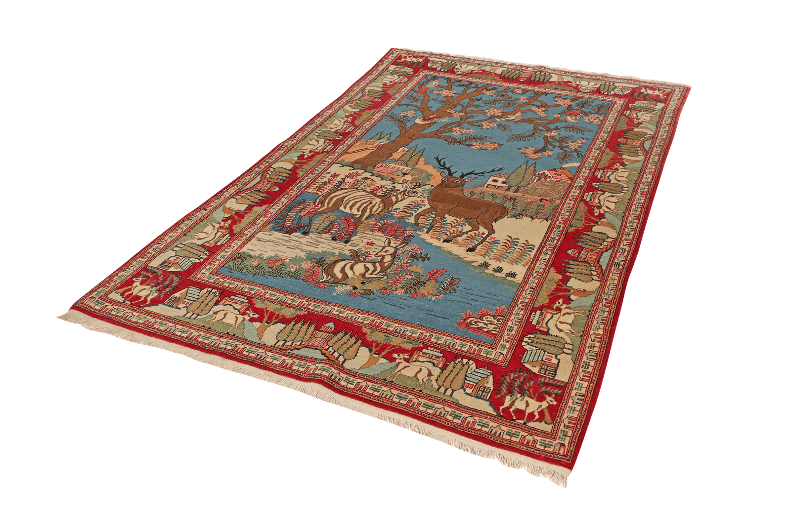 Kashan — Hand-knotted, 135x210 cm, Blue, 100% Virgin Wool | View 5