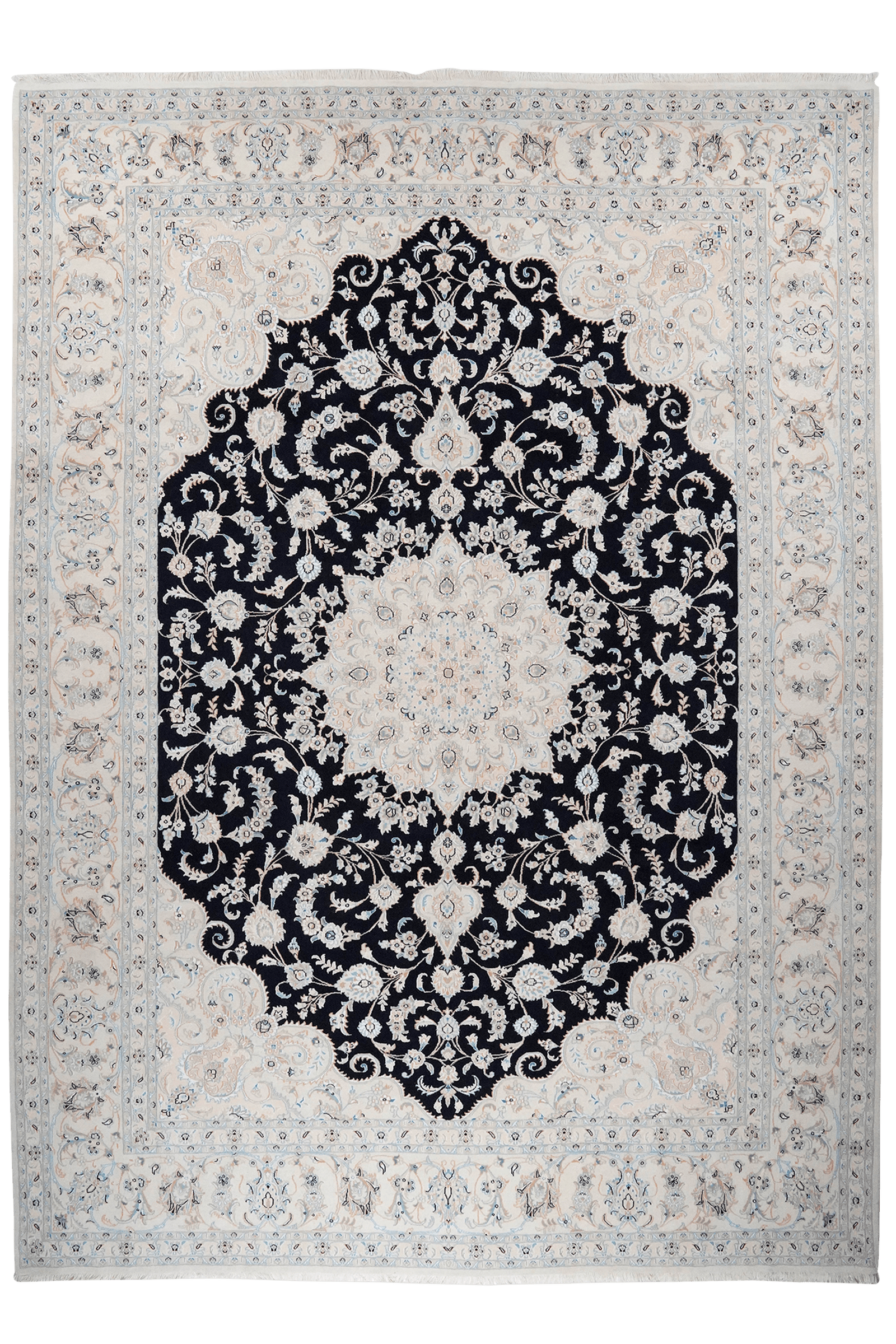 Nain 9La — Hand-knotted, 251x351 cm, Blue, 100% Virgin Wool | Main view