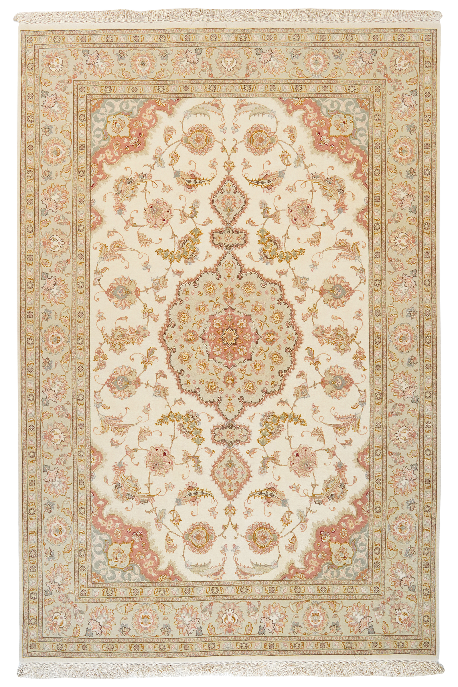 Tabriz 50 Raj — Handgefertigt, 249x163 cm, Grau, 100% Virgin Wool | Main view