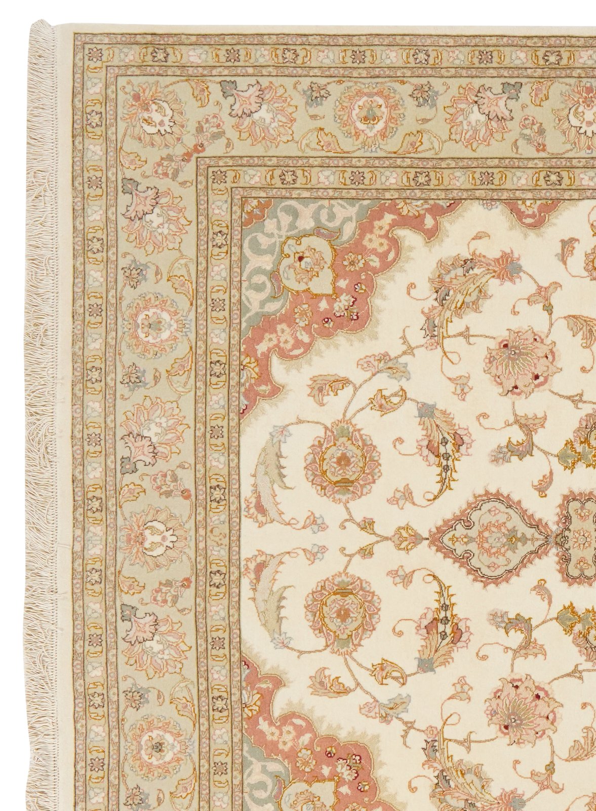 Tabriz 50 Raj — Hand-knotted, 163x249 cm, Beige, 100% Virgin Wool | View 3