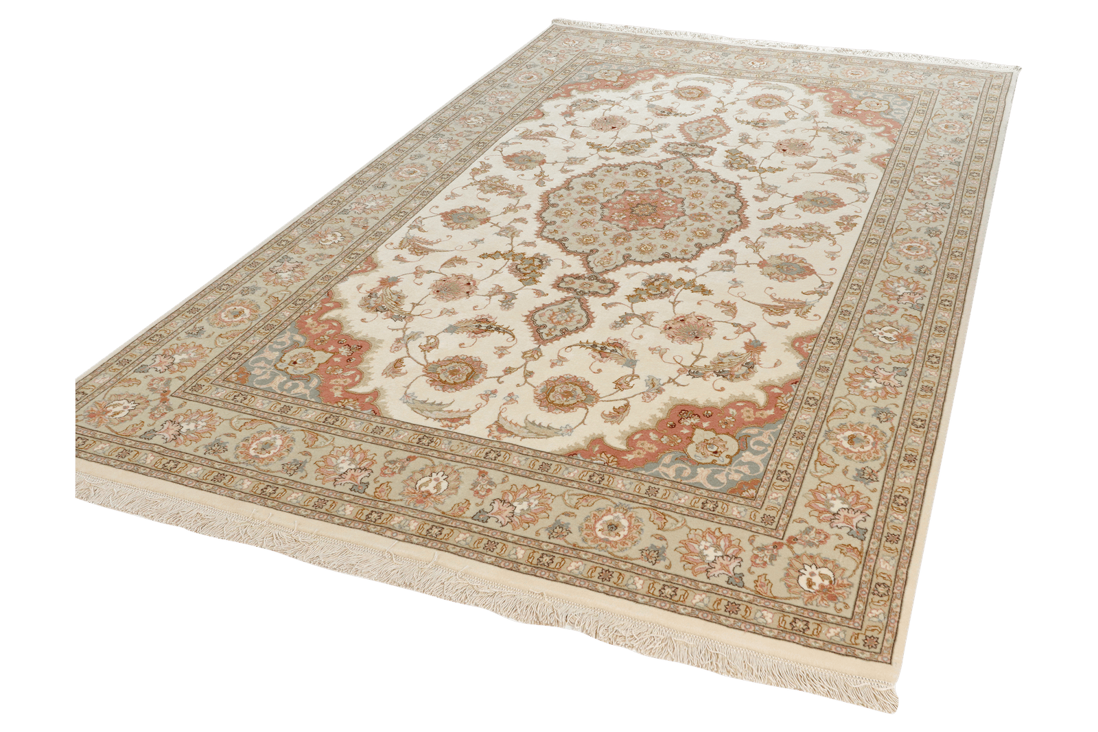Tabriz 50 Raj — Hand-knotted, 163x249 cm, Beige, 100% Virgin Wool | View 5