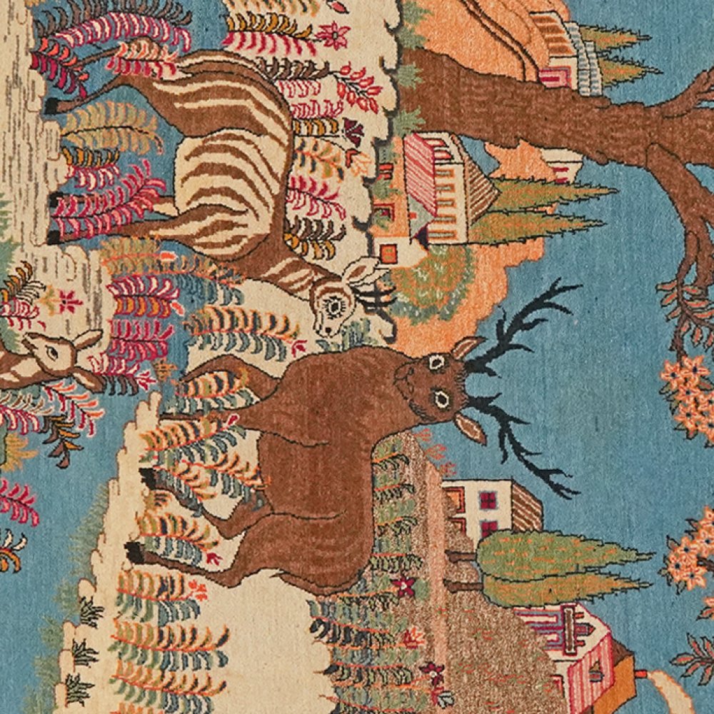 Kashan — Hand-knotted, 135x210 cm, Blue, 100% Virgin Wool | View 4