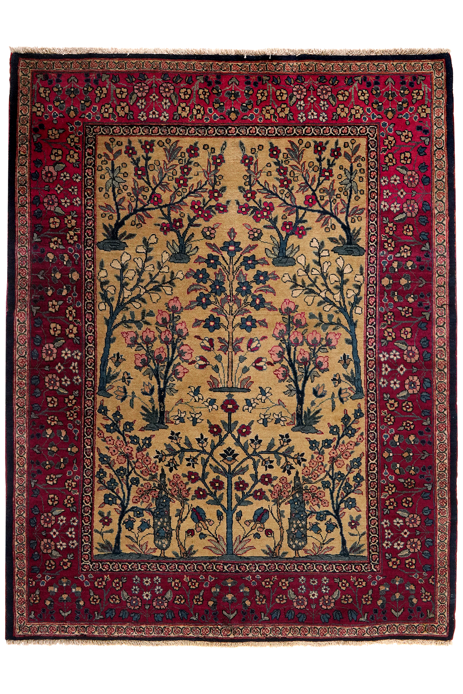 Tabriz Antique — Handgefertigt, 190x143 cm, Rot, 100% Virgin Wool | Main view