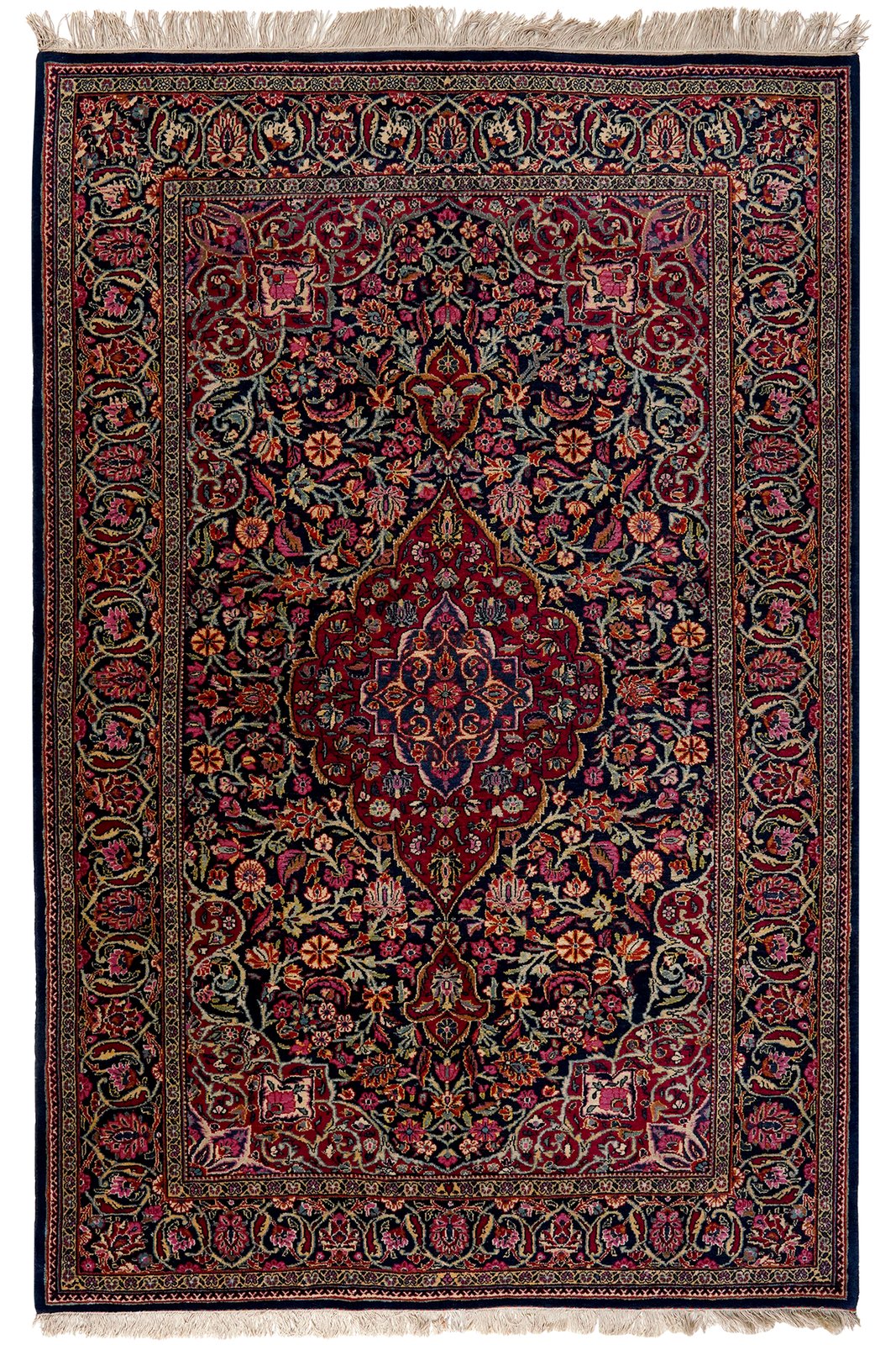 Kashan — Hand-knotted, 130x204 cm, Blue, 100% Virgin Wool | Main view
