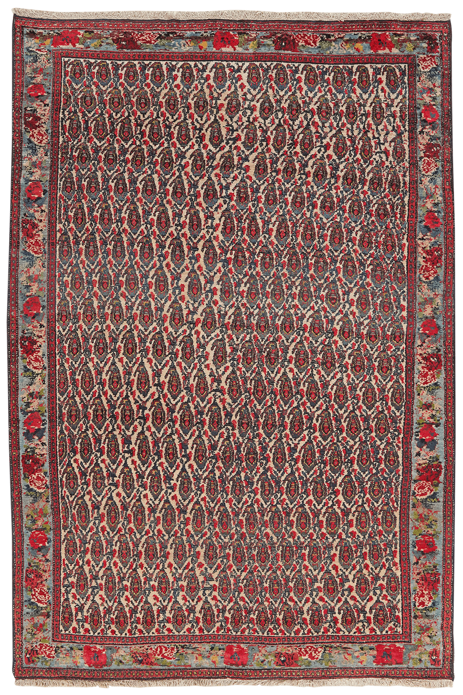 Senneh — Hand-knotted, 136x196 cm, Beige, 100% Virgin Wool | Main view