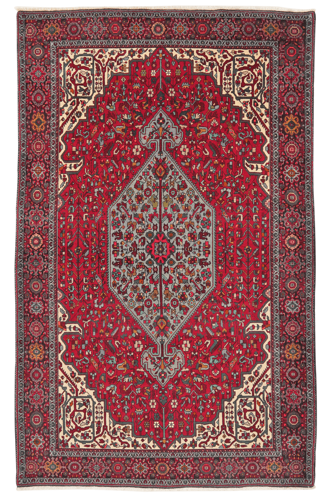 Bidgane — Hand-knotted, 130x214 cm, Red, 100% Virgin Wool | Main view