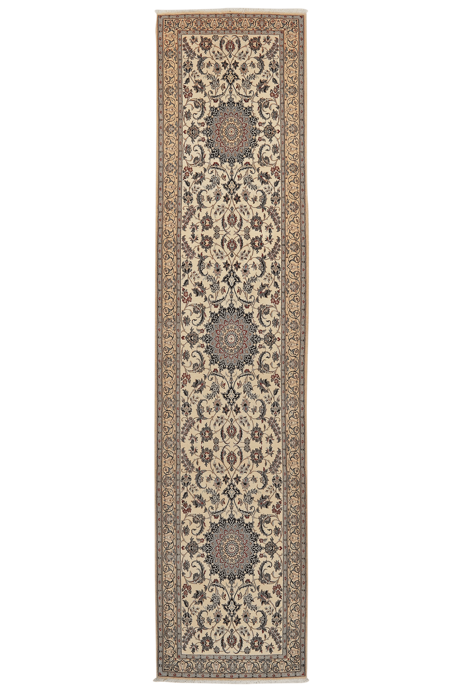Nain 6La — Hand-knotted, 86x373 cm, Beige, 100% Virgin Wool | Main view