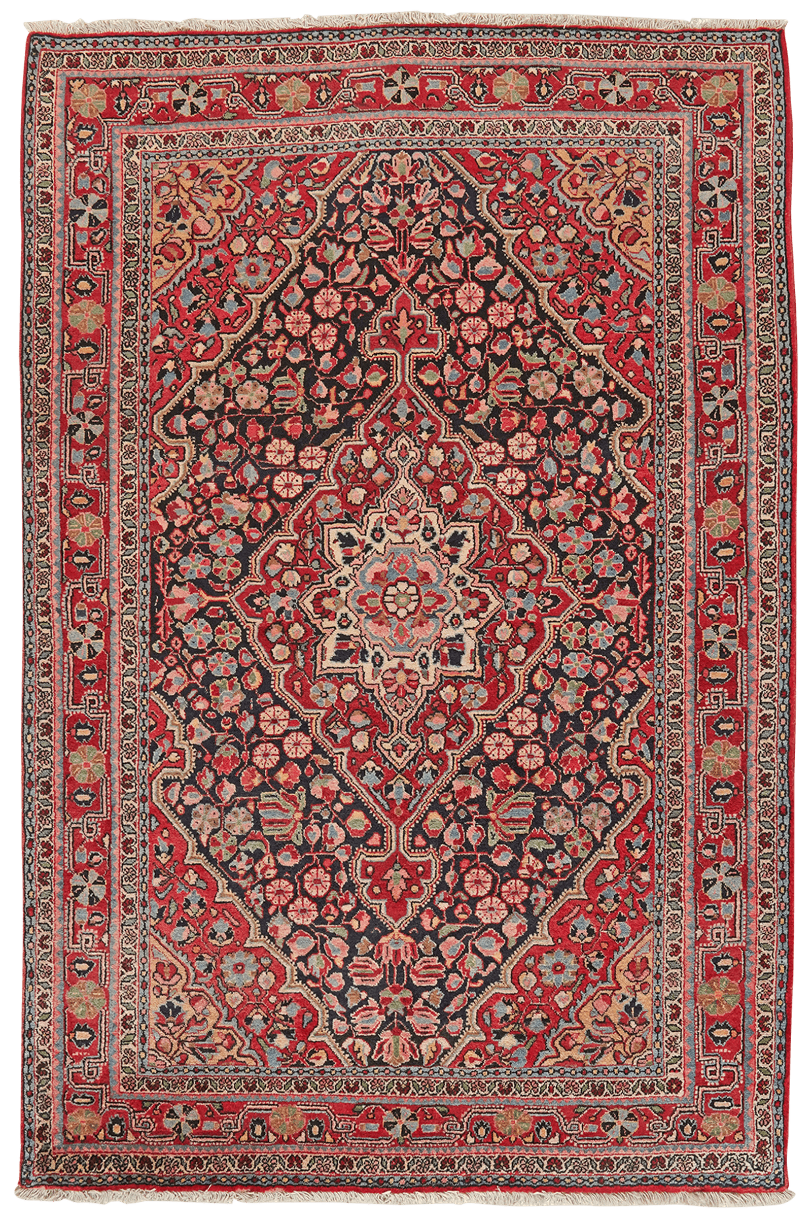Djozan — Hand-knotted, 131x198 cm, Blue, 100% Virgin Wool | Main view