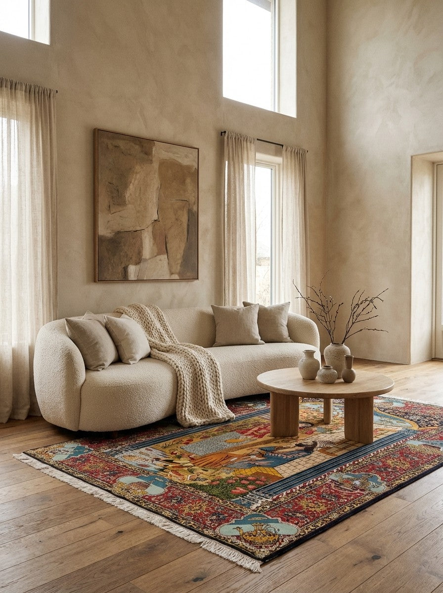 Tabriz Old — Hand-knotted, 136x194 cm, Multicolor, 100% Virgin Wool | Detail view