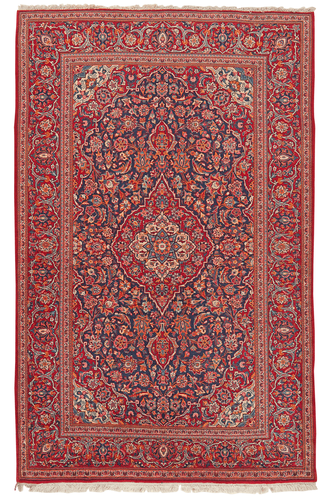 Kashan — Hand-knotted, 137x212 cm, Blue, 100% Virgin Wool | Main view