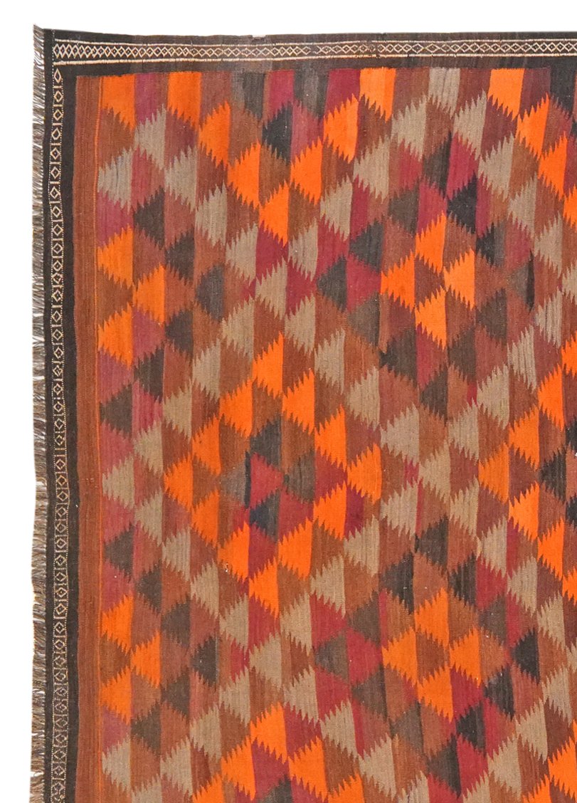 Kelim Kordi — Handmade, 208x378 cm, Orange, 100% Virgin Wool | View 3