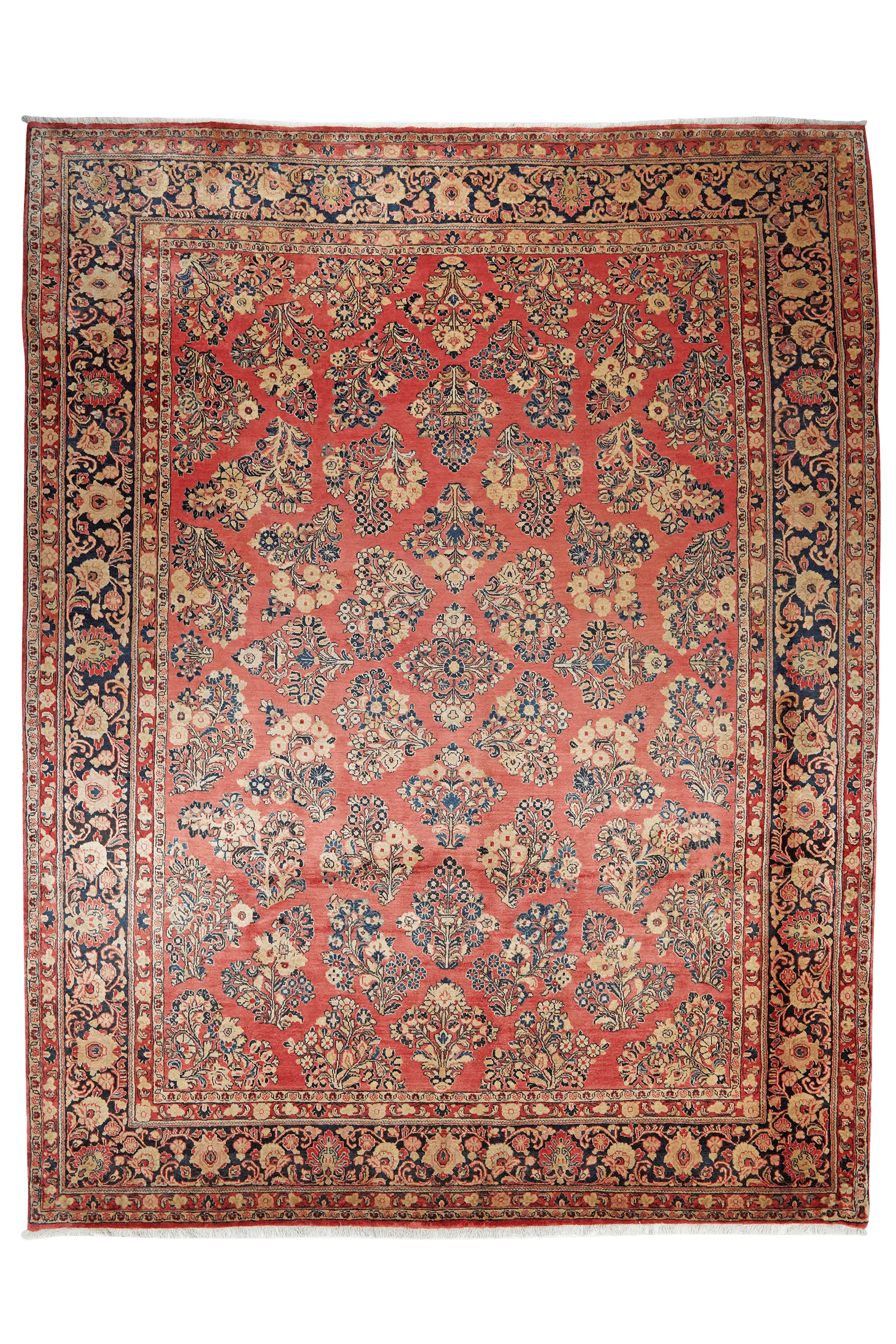 Sarough — Hand-knotted, 284x360 cm, Red, 100% Virgin Wool | Main view