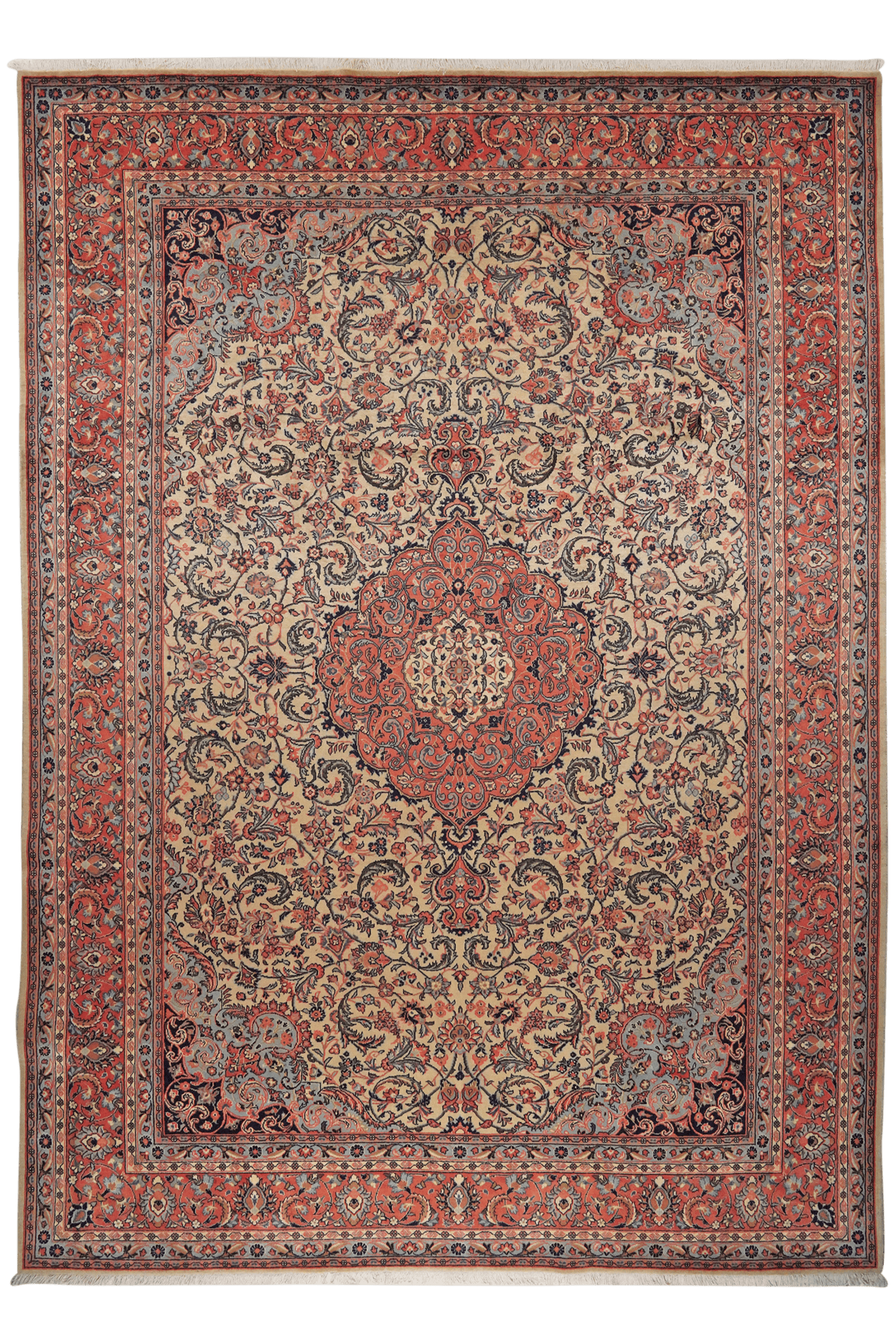 Sarough — Hand-knotted, 255x353 cm, Beige, 100% Virgin Wool | Main view