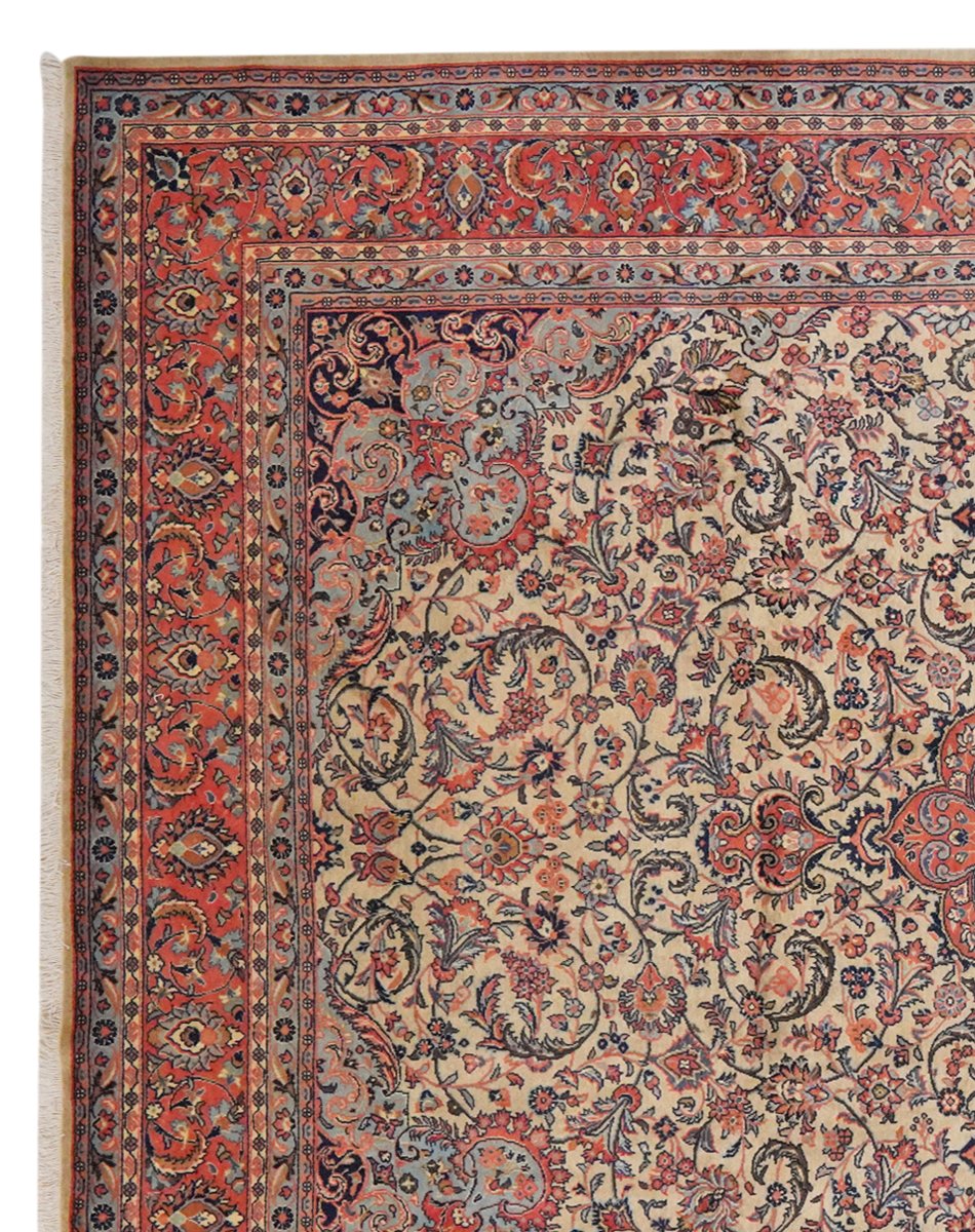 Sarough — Hand-knotted, 255x353 cm, Beige, 100% Virgin Wool | View 3