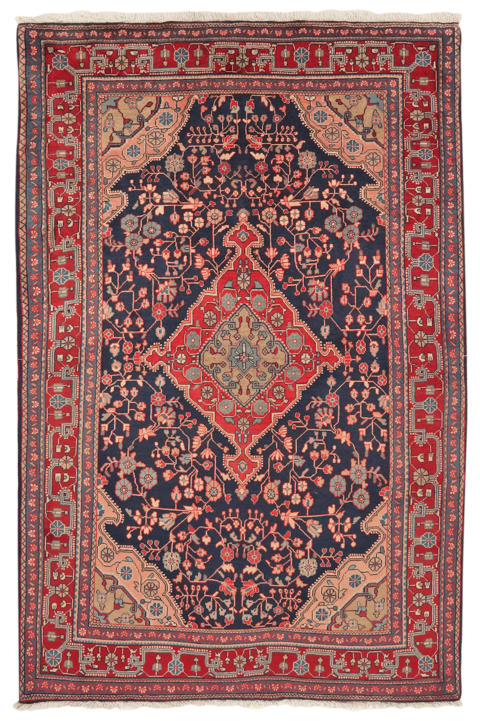 Djozan — Hand-knotted, 110x170 cm, Blue, 100% Virgin Wool | Main view